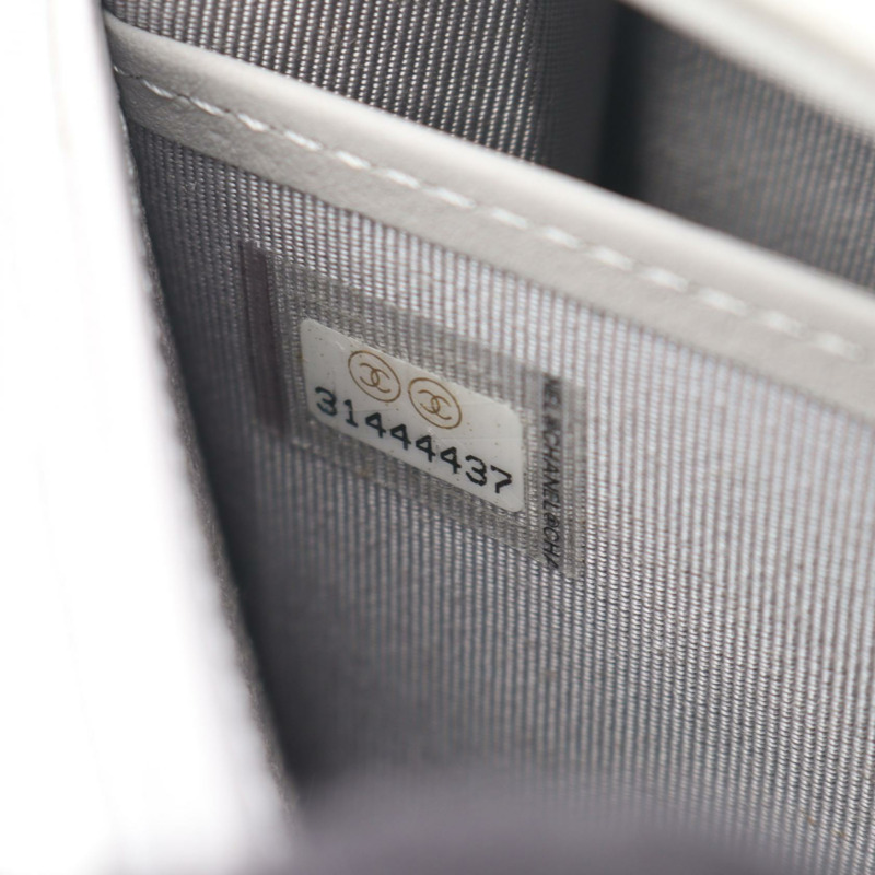 香奈兒 (CHANEL) 絎縫經典長款翻蓋皮夾 AP0241 皮革 灰色 GHW-4