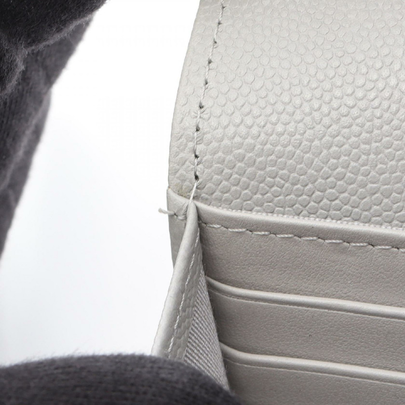 香奈兒 (CHANEL) 絎縫經典長款翻蓋皮夾 AP0241 皮革 灰色 GHW-10