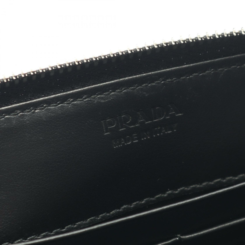 PRADA Re-Nylon 腰臀斜背包 2VH156 皮革黑色三角形標誌 二手-3