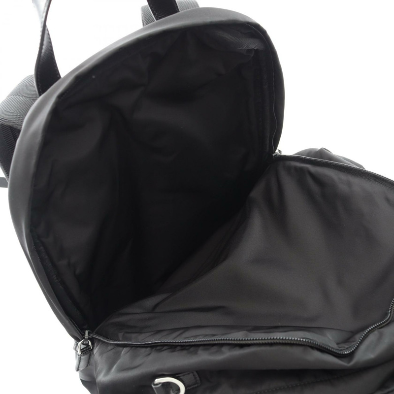 PRADA TESSUTO 雙肩包 2VZ048 尼龍 Saffiano 皮革 黑色 二手 男款-3