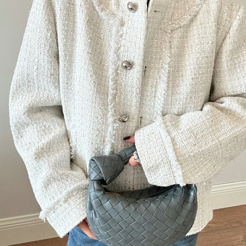 BOTTEGA VENETA Mini jodie和尚包 - 深灰藍-7