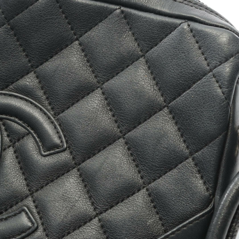 香奈兒 Cambon 系列小型斜背包 A25177 黑色皮革 二手 SHW CC-6