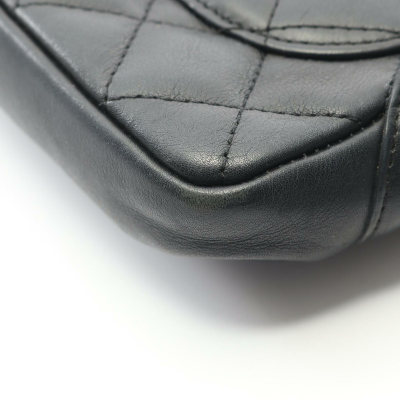 香奈兒 Cambon 系列小型斜背包 A25177 黑色皮革 二手 SHW CC-7