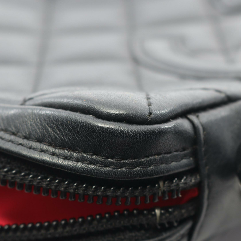 香奈兒 Cambon 系列小型斜背包 A25177 黑色皮革 二手 SHW CC-8