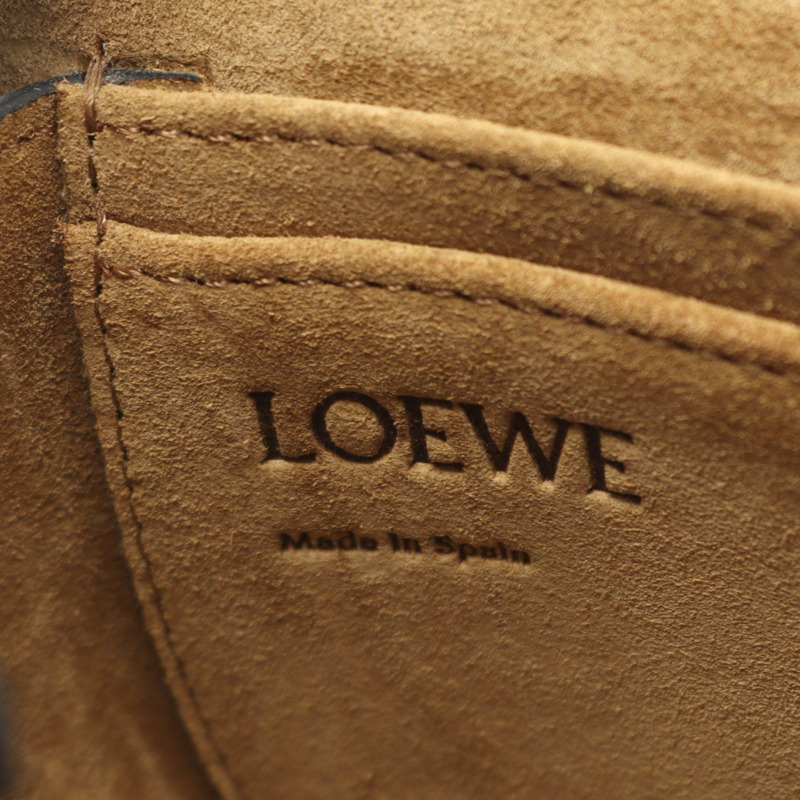 LOEWE Gate Dual迷你單肩斜背包 A650N46X13 皮革 米色 二手 女士-3