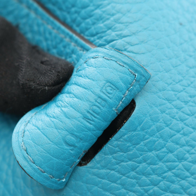 愛馬仕 Evelyne 3 GM 肩挎包 Q Taurillon Clemence 藍色孔雀圖案 SHW-4