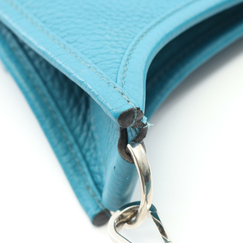 愛馬仕 Evelyne 3 GM 肩挎包 Q Taurillon Clemence 藍色孔雀圖案 SHW-6