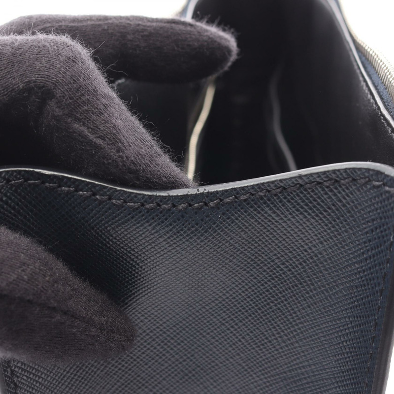 PRADA 商務包，Saffiano 皮革，稀有皮革，海軍藍，二手男士款-4