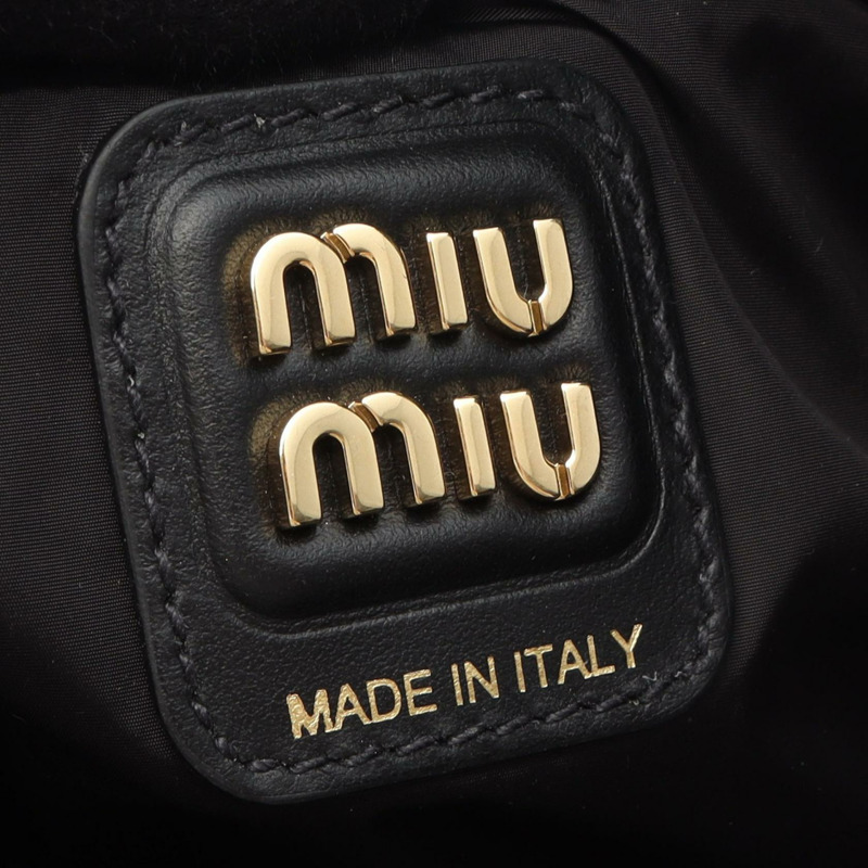Miu Miu Hobo Tote 單肩包 5BC119 黑色皮革 二手 女款-3