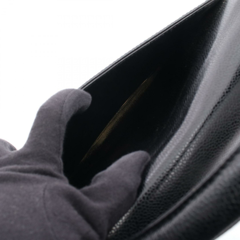 香奈兒 COCO 標誌頂部手柄手提包，黑色小牛皮，二手女士 CC-5