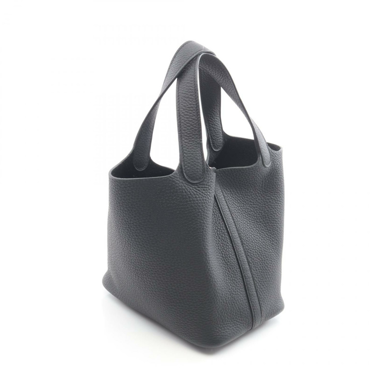 愛馬仕 Picotin Lock PM 托特水桶包 C Taurillon Clemence 黑色二手 SHW-1