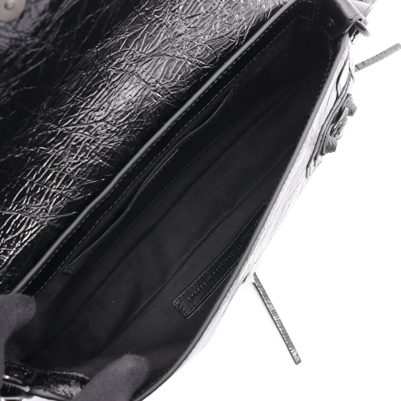 BALENCIAGA LE CAGOLE S 單肩背包，黑色皮革，二手女款-2