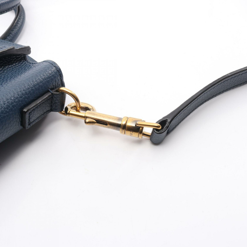 CELINE Luggage Nano Shopper 斜背單肩手提包，皮革材質，藍色，二手女款-5