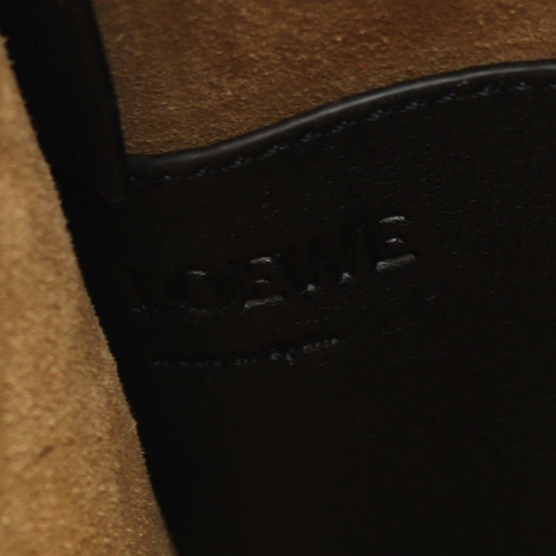 LOEWE Gate 大水桶單肩手提包，黑色棕色皮革，二手女款-3