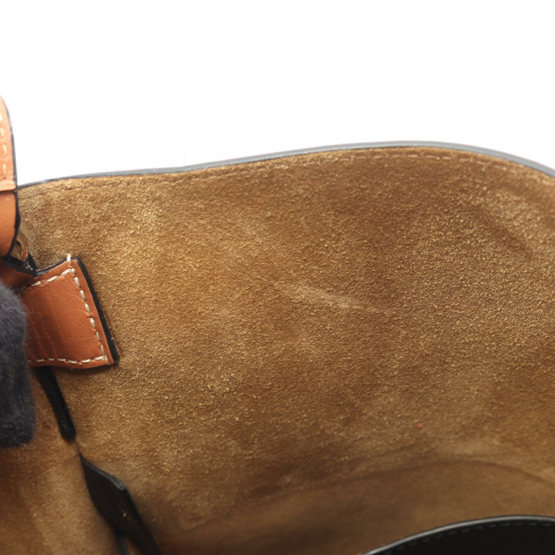 LOEWE Gate 大水桶單肩手提包，黑色棕色皮革，二手女款-4