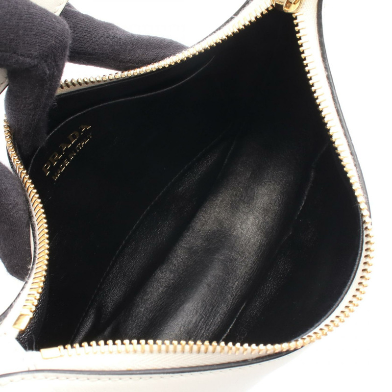 PRADA SOFT CALF ARCE 單肩斜背包 1BC194 白色皮革 二手 女士-2