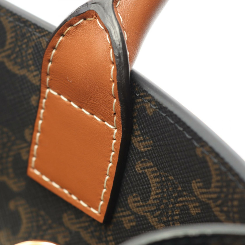 CELINE 小號筆電 Cabas Triomphe 手提單肩包 191542 帆布皮革-7