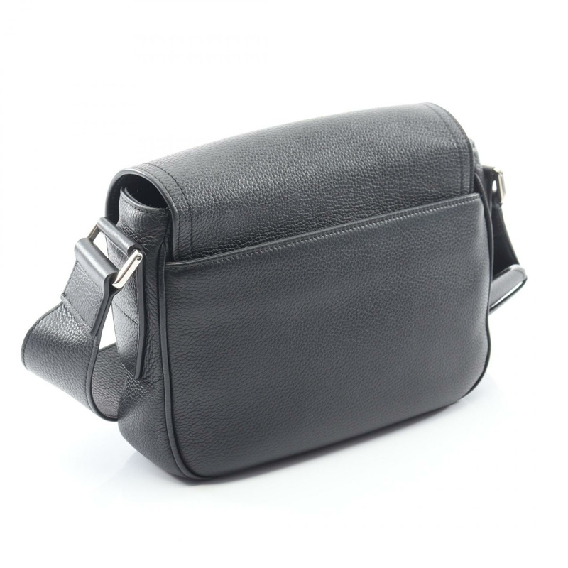 Christian Dior 馬鞍形斜背包 1ADME130YMJ 黑色皮革 二手 男士-1