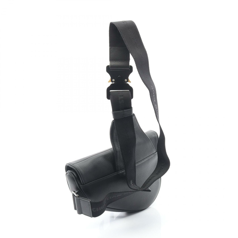 Christian Dior ERL 馬鞍腰包 1ADPO093 黑色皮革 二手 男士-1