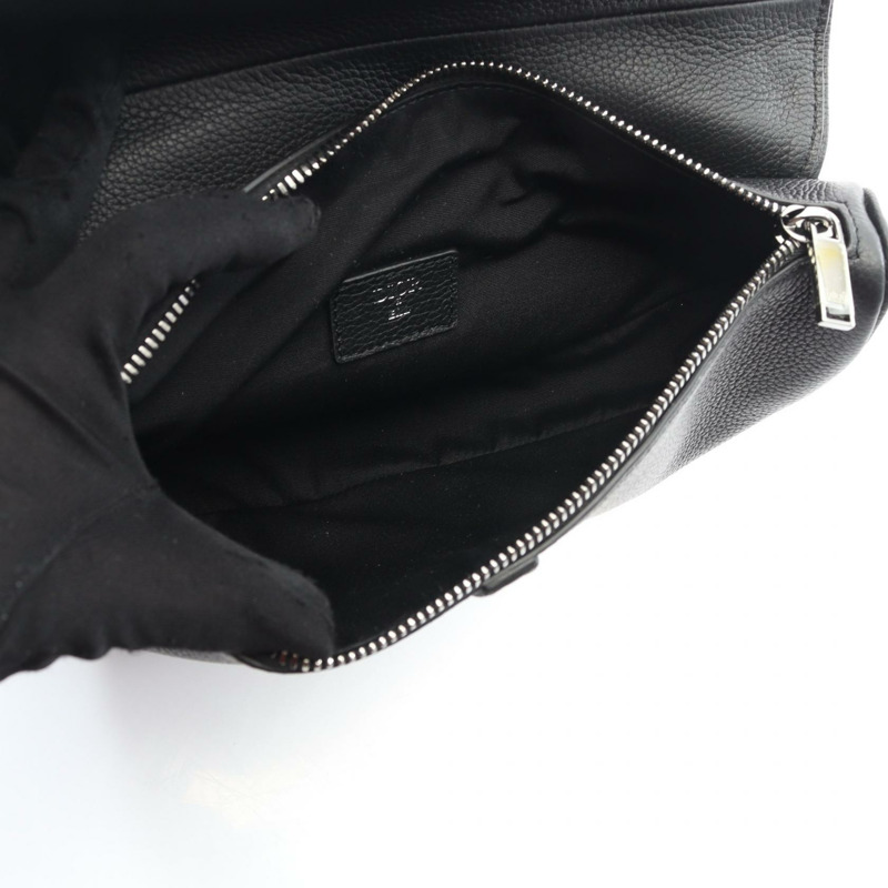 Christian Dior ERL 馬鞍腰包 1ADPO093 黑色皮革 二手 男士-2