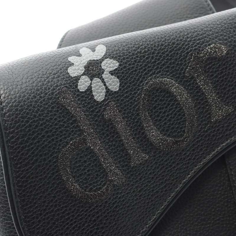 Christian Dior ERL 馬鞍腰包 1ADPO093 黑色皮革 二手 男士-6