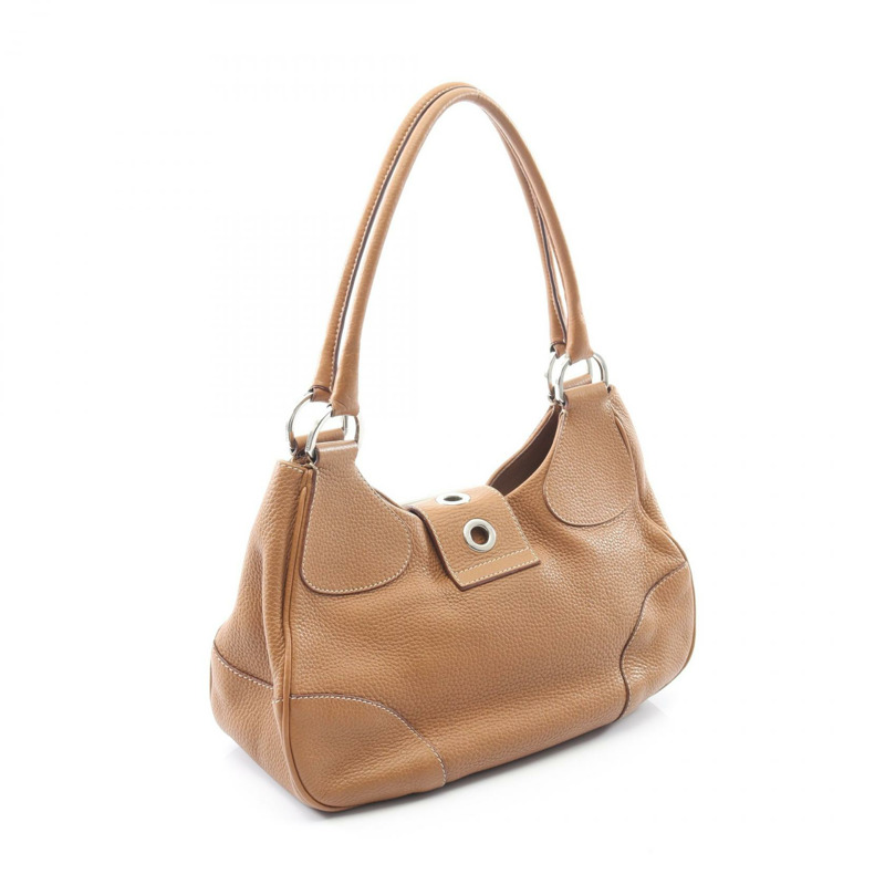 PRADA 7Q 棕色皮革手提單肩包（二手，女士）-1