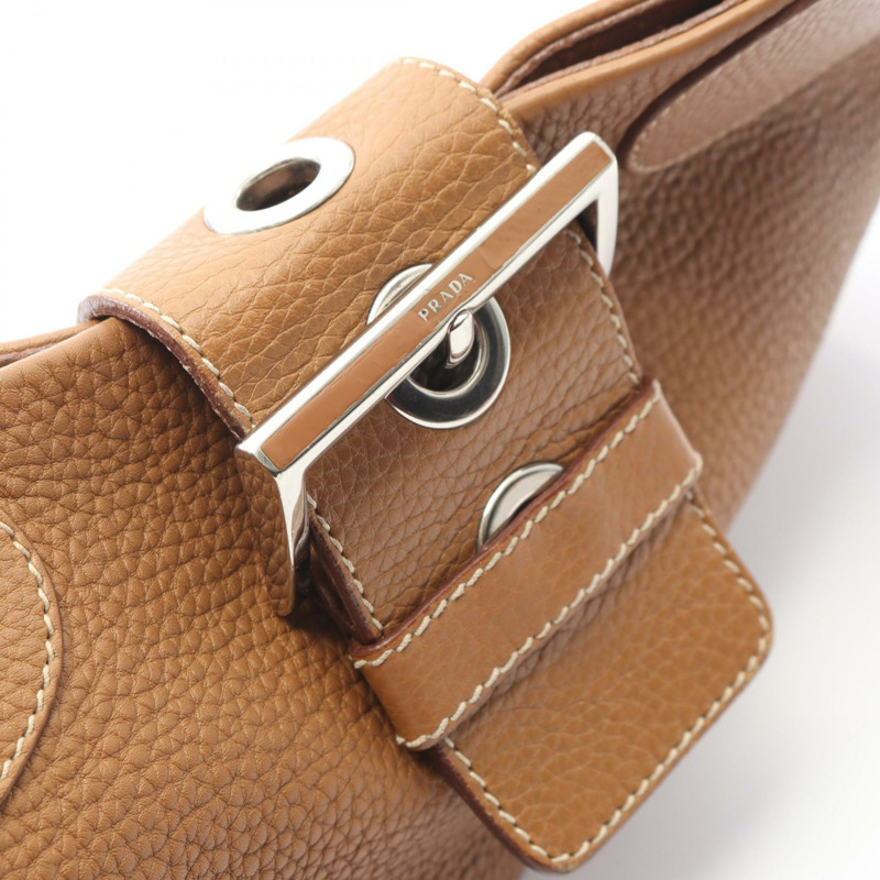 PRADA 7Q 棕色皮革手提單肩包（二手，女士）-5