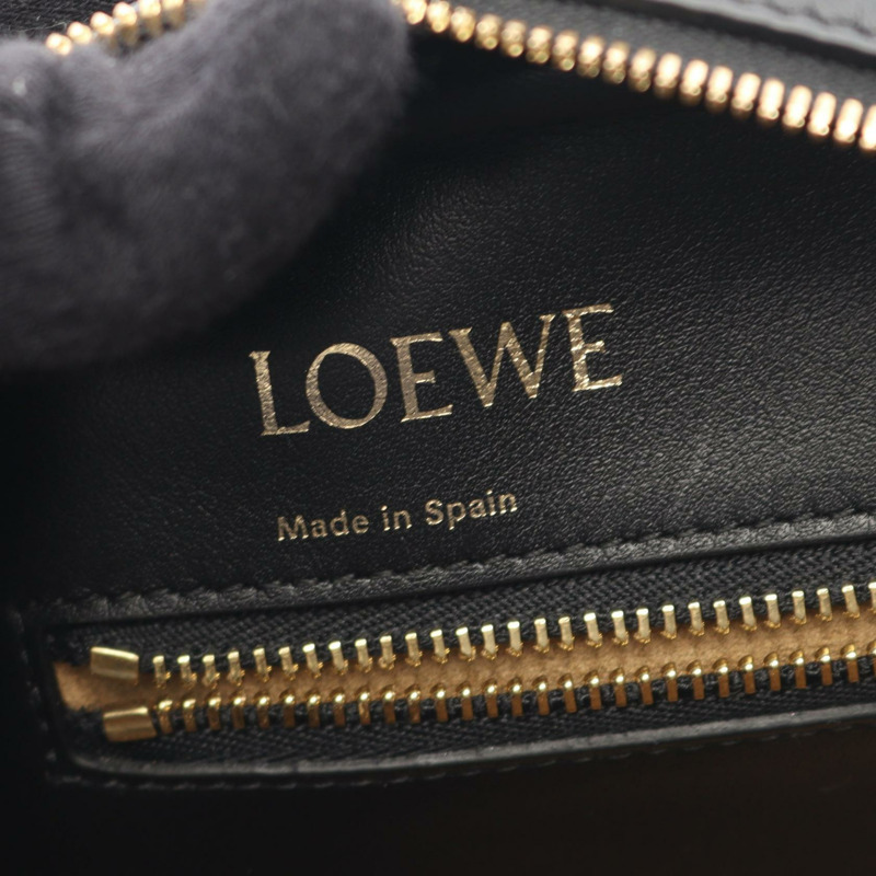 LOEWE Amazona 19 單肩手提包 A039N10X02 帆布皮革 黑色 灰色 二手-3