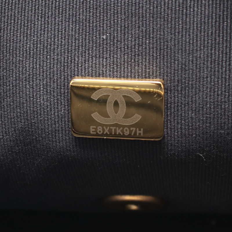 香奈兒 (CHANEL) 絎縫鏈條單背包 AS3547 小牛皮 海軍藍 金色五金 二手 CC-4