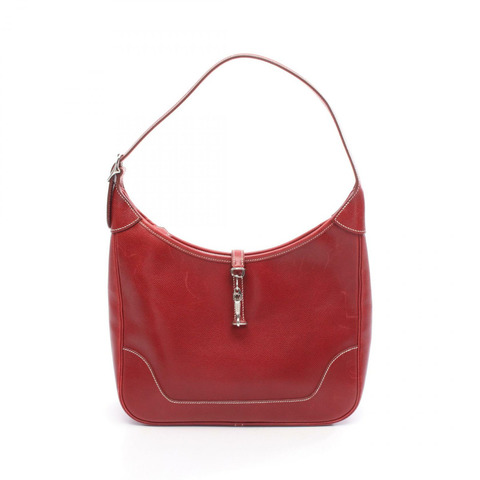 愛馬仕 Trim 31 肩背包 E Courchevel 皮革 紅色 二手 女士 SHW