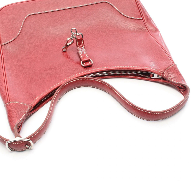 愛馬仕 Trim 31 肩背包 E Courchevel 皮革 紅色 二手 女士 SHW-7