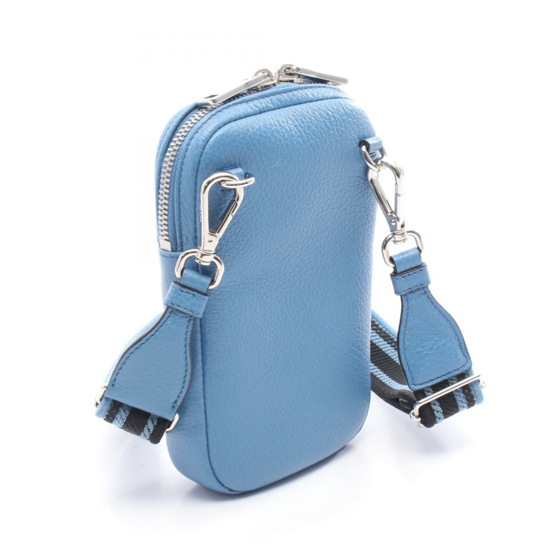 PRADA迷你肩斜背包手機套 1BP027 皮革 藍色 二手-1