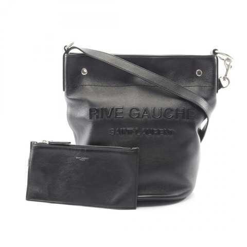 SAINT LAURENT PARIS RIVE GAUCHE 水桶肩背包 683559 皮革 黑色 二手