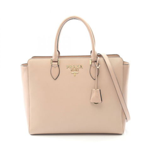 PRADA 粉紅 Saffiano 皮革手提單肩斜背包（二手女款）