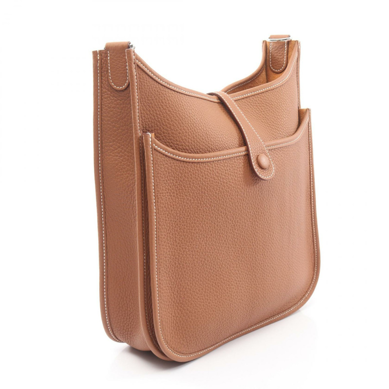 愛馬仕 Evelyne 3 PM 肩挎包 K Taurillon Clemence 黃金二手 SHW-1