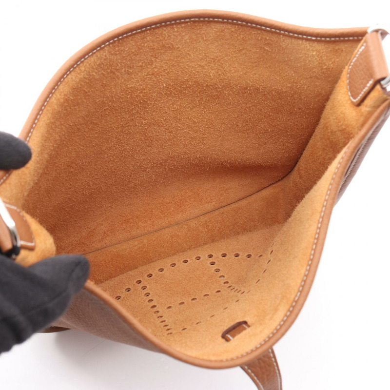 愛馬仕 Evelyne 3 PM 肩挎包 K Taurillon Clemence 黃金二手 SHW-2