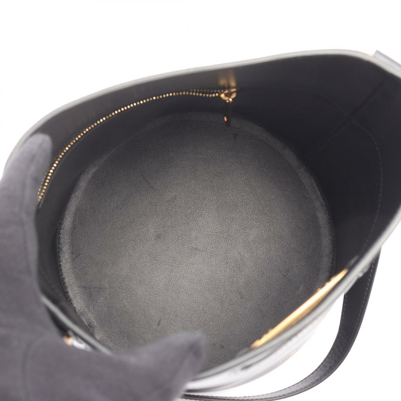 CELINE Maillon Baguette Triomphe 單肩包，黑色皮革，二手女款-2