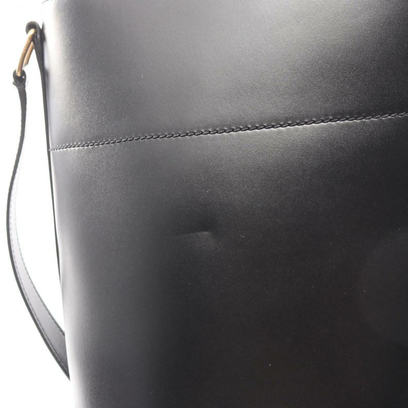 CELINE Maillon Baguette Triomphe 單肩包，黑色皮革，二手女款-7