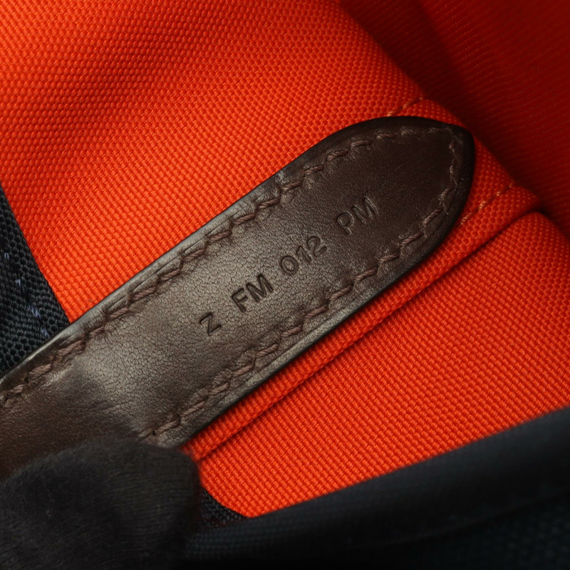 HERMES Sac de Pansage 單肩托特包 Z Toile 軍事 V 形海軍棕色 SHW-4