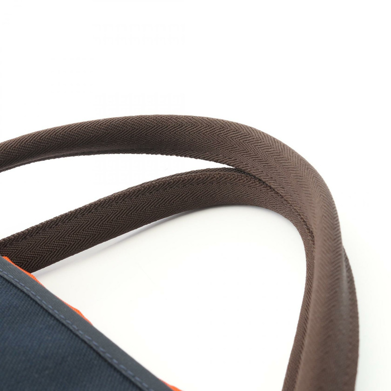 HERMES Sac de Pansage 單肩托特包 Z Toile 軍事 V 形海軍棕色 SHW-6