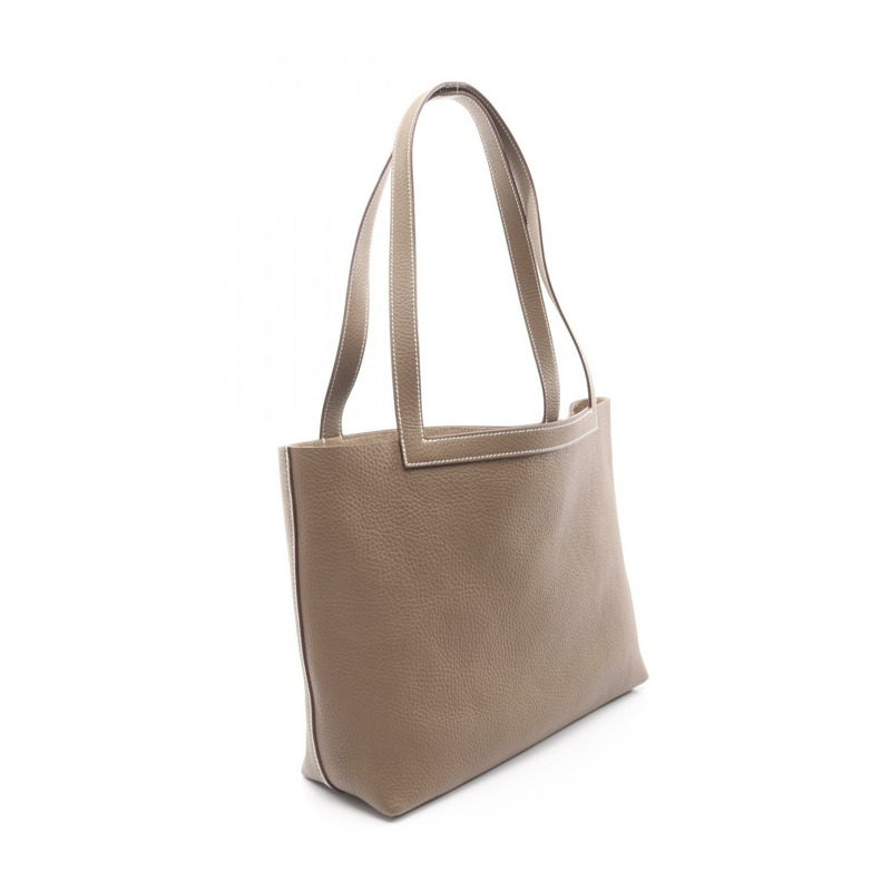 HERMES Cabas sellier 31 Tote 單肩包 Z Taurillon Clemence Etoupe 灰色 二手-1