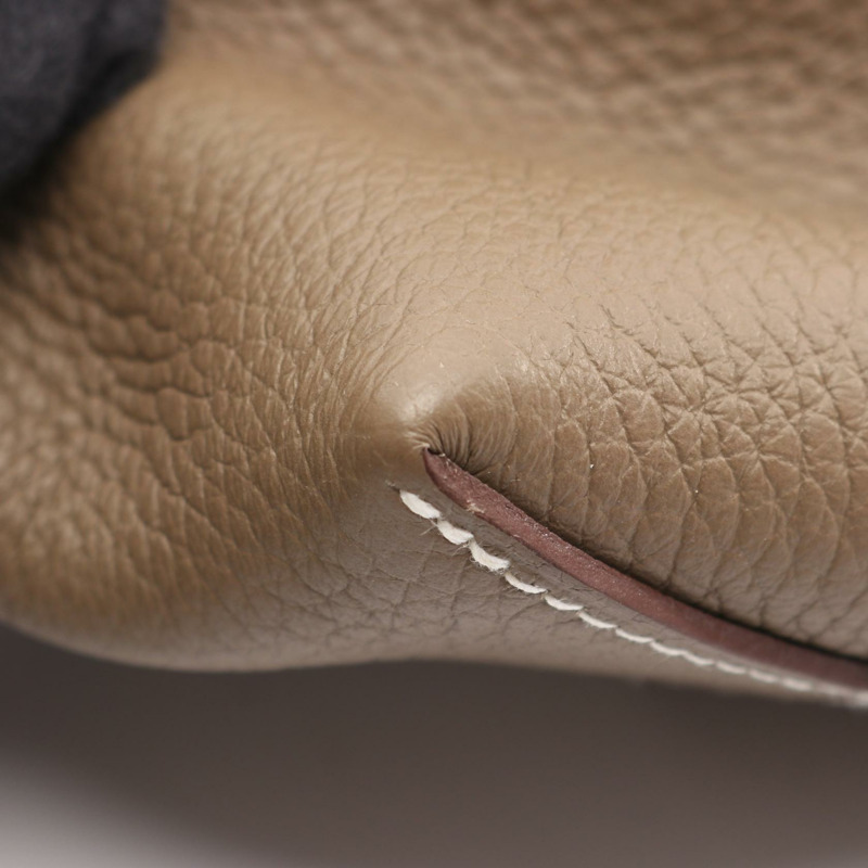 HERMES Cabas sellier 31 Tote 單肩包 Z Taurillon Clemence Etoupe 灰色 二手-5