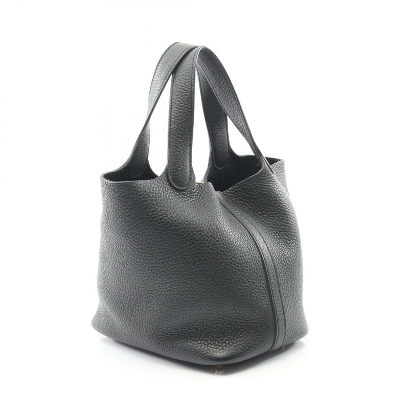 愛馬仕 Picotin Lock PM 手提包 U Taurillon Clemence 黑色 二手 女士 GHW-1