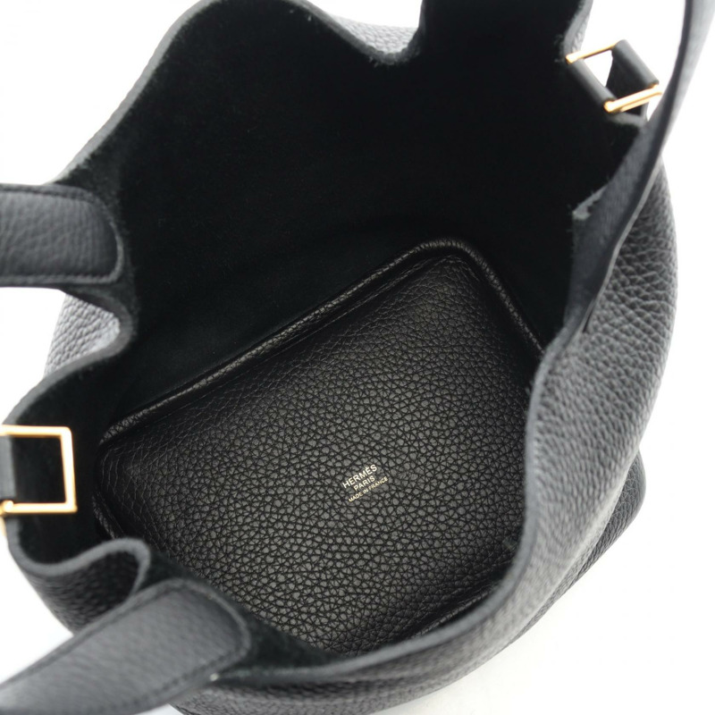 愛馬仕 Picotin Lock PM 手提包 U Taurillon Clemence 黑色 二手 女士 GHW-2