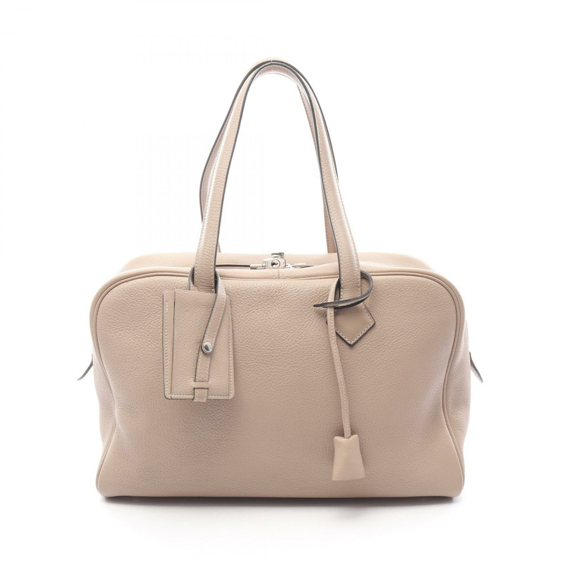 HERMES Victoria 35 手提包 K Taurillon Clemence Gristourterelle 二手 SHW-0