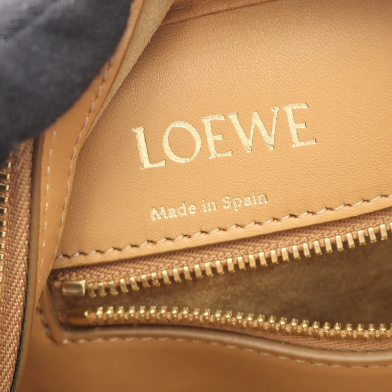 LOEWE Amazona 28 斜背包 A039N08X01 皮革 米色 駝色 二手 女士-3