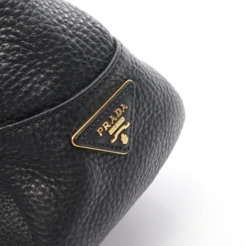 PRADA BR4627 手提包，黑色皮革，三角標誌，二手女款-4