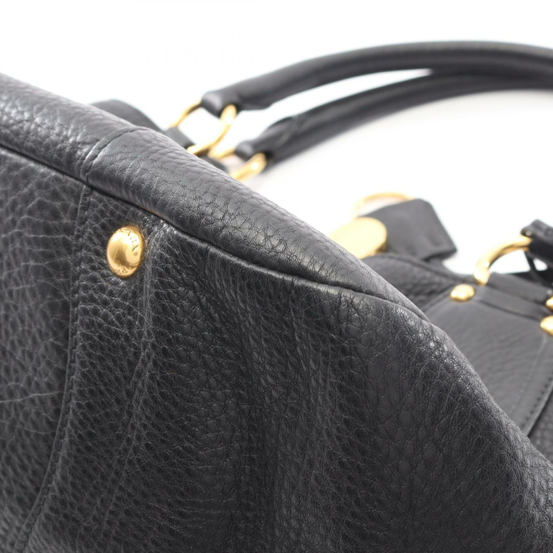 PRADA BR4627 手提包，黑色皮革，三角標誌，二手女款-7