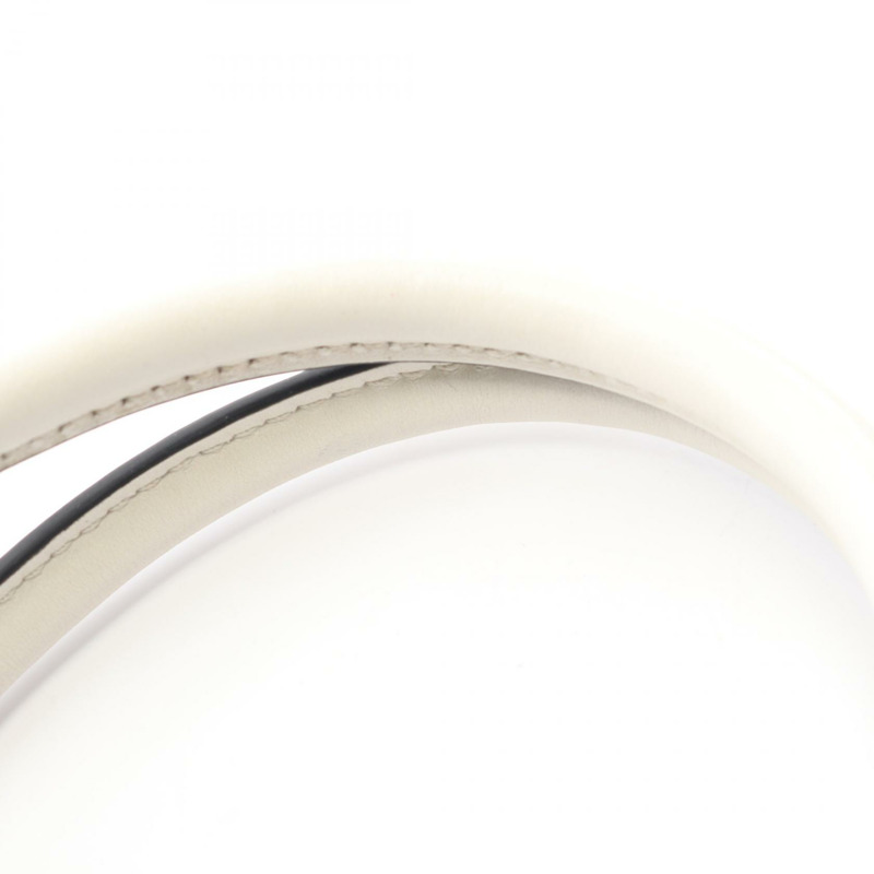 PRADA 壓花logo單肩斜背包 1BA333 白色皮革 二手 女士-7