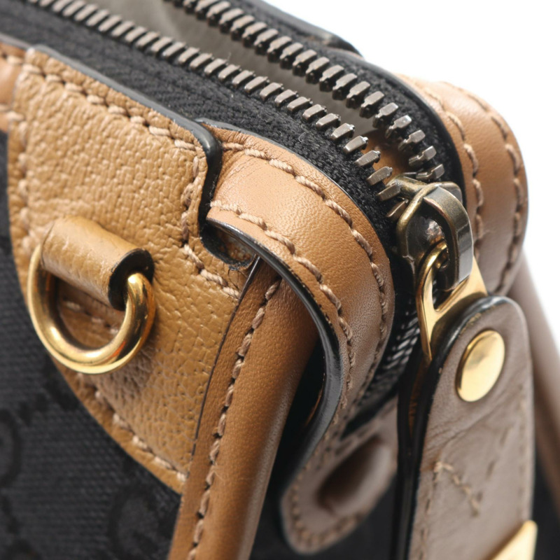 GUCCI Ophidia 肩背斜背包 715771 GG帆布皮革 黑色棕色-4